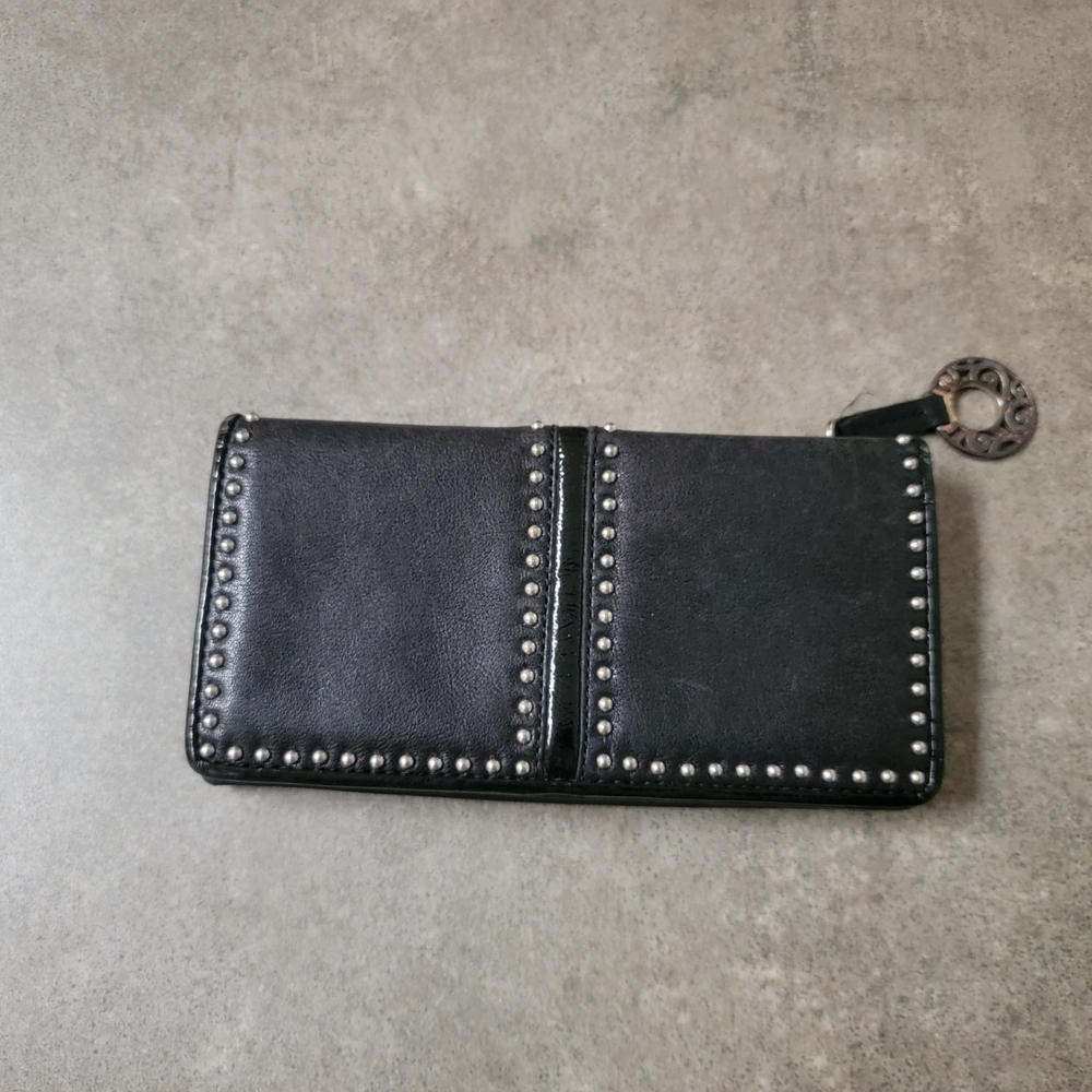 Brighton Black Wallet with Silver Accents
